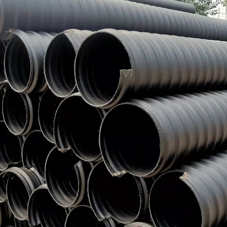 Acél öv megerősített HDPE hullámos cső